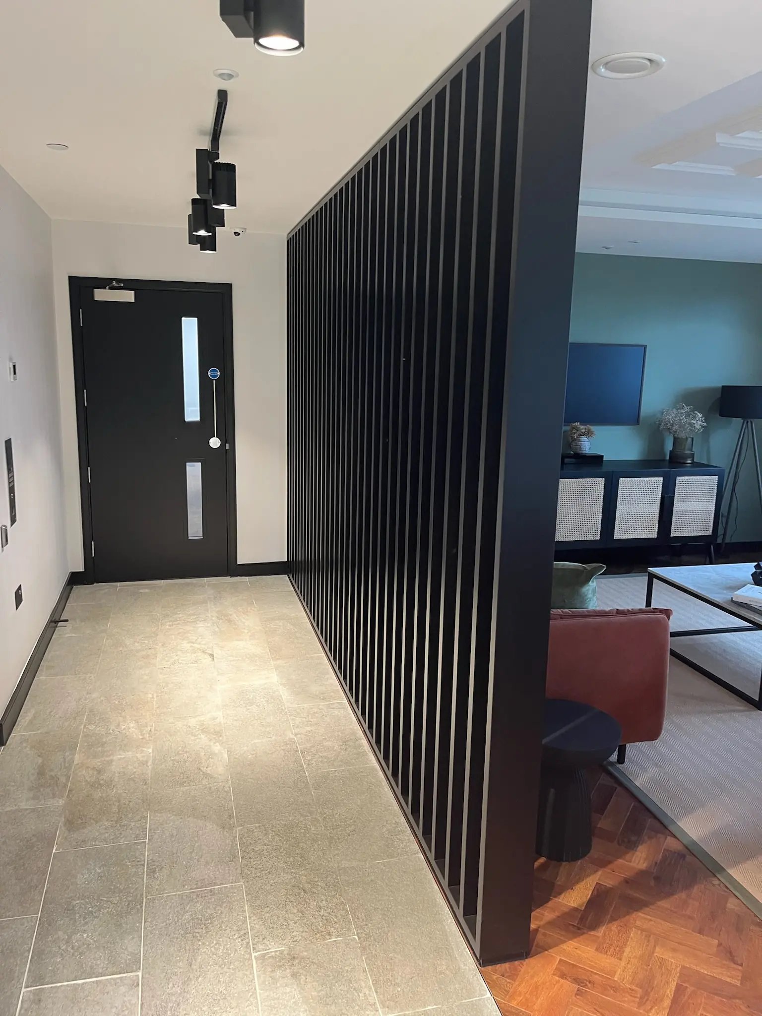 Westminster apartment refurbishment - herringbone engineered oak flooring installation, London SW1P